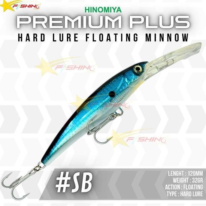 Stars Fishing Umpan Pancing Casting Trolling HINOMIYA Premium Plus 9046 Minnow 12cm 32gr Hard Lure F