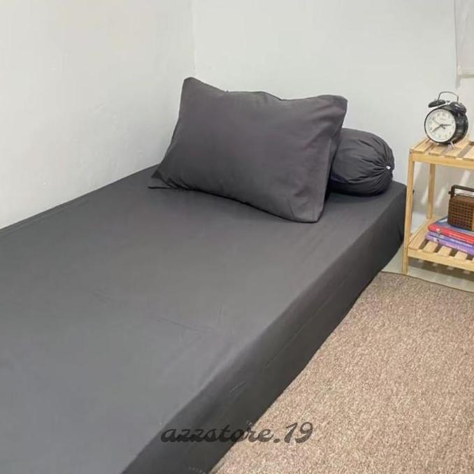Sprei Polos Abu Abu / Sprei Polos Hitam / Sprei Polos Hotel / Sprei Motif Ukuran 90X200 / Sprei Ukur