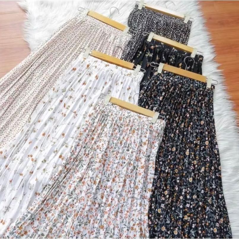PROMO TERBARU ROK MOTIF BUNGA| ROK BUNGA| ROK PLISKET MOTIF BUNGA