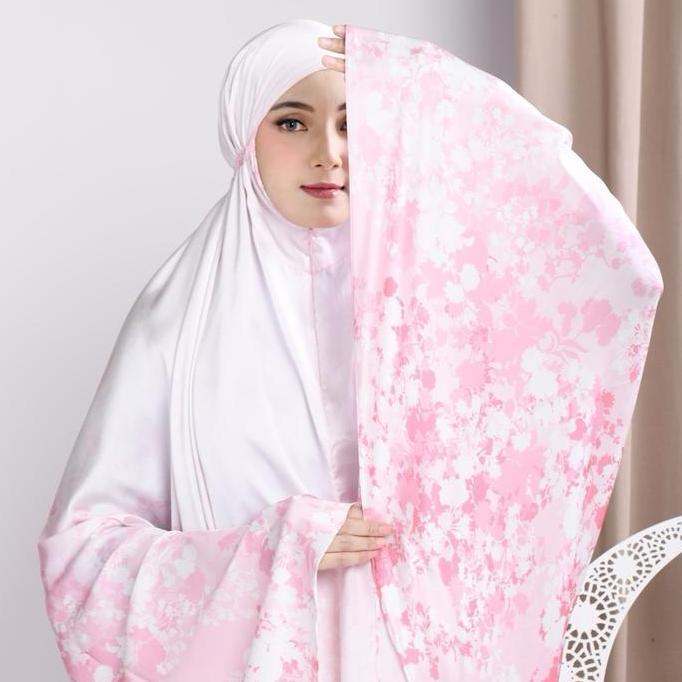 Mukena Semi Sutra Silk Premium Royal Signature Series Aisah Free +Tas+Sajada Muslim Motif Mewah Nyam