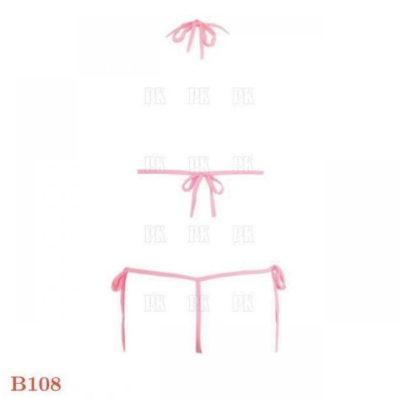 hot product b108 bra set seksi bikini bralette halter crotchless model ikat