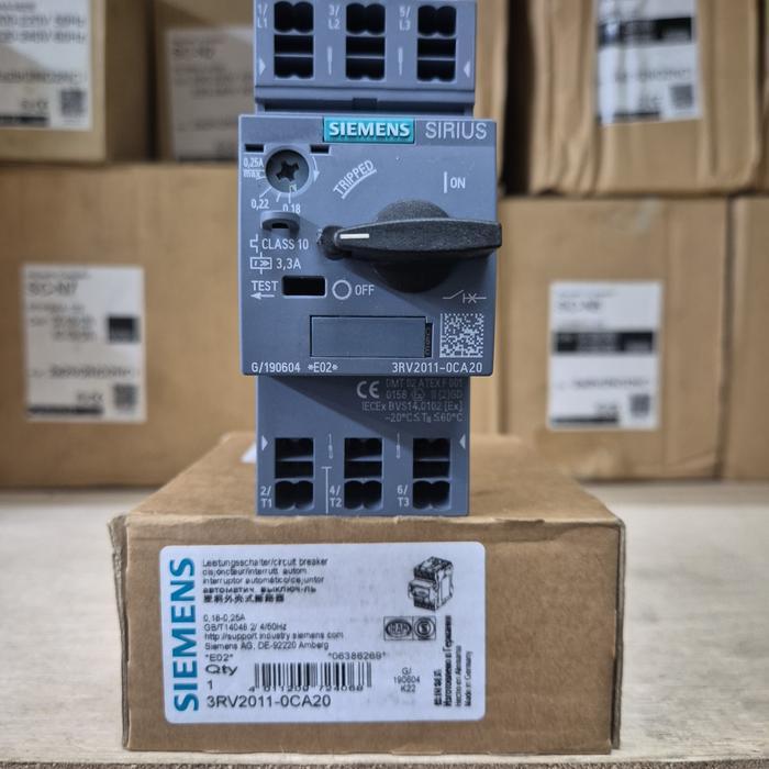 Circuit Breaker Siemens 3Rv2011-0Ca20 0,18-0,25A Original New