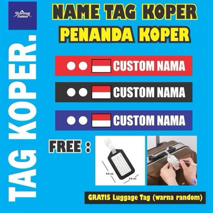 CUSTOM TAG KOPER//Tag Koper Luggage Tag Bag Tag Gantungan Penanda Koper Tas Custom Nama Sablon Untuk