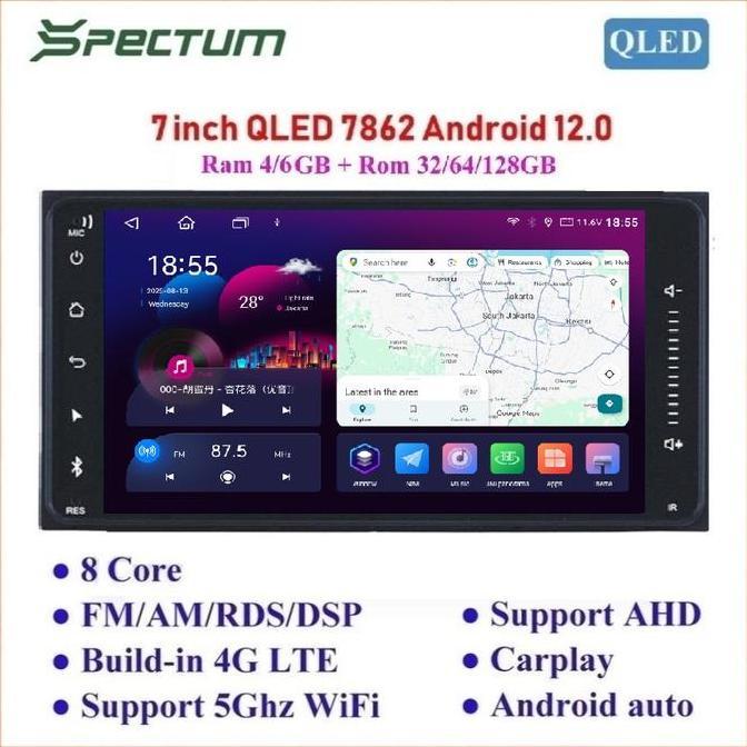 Promo Headunit Android 7" Spectum Ts10S, Oem Toyota,Qled Dsp 4G Gps Carplay Cod