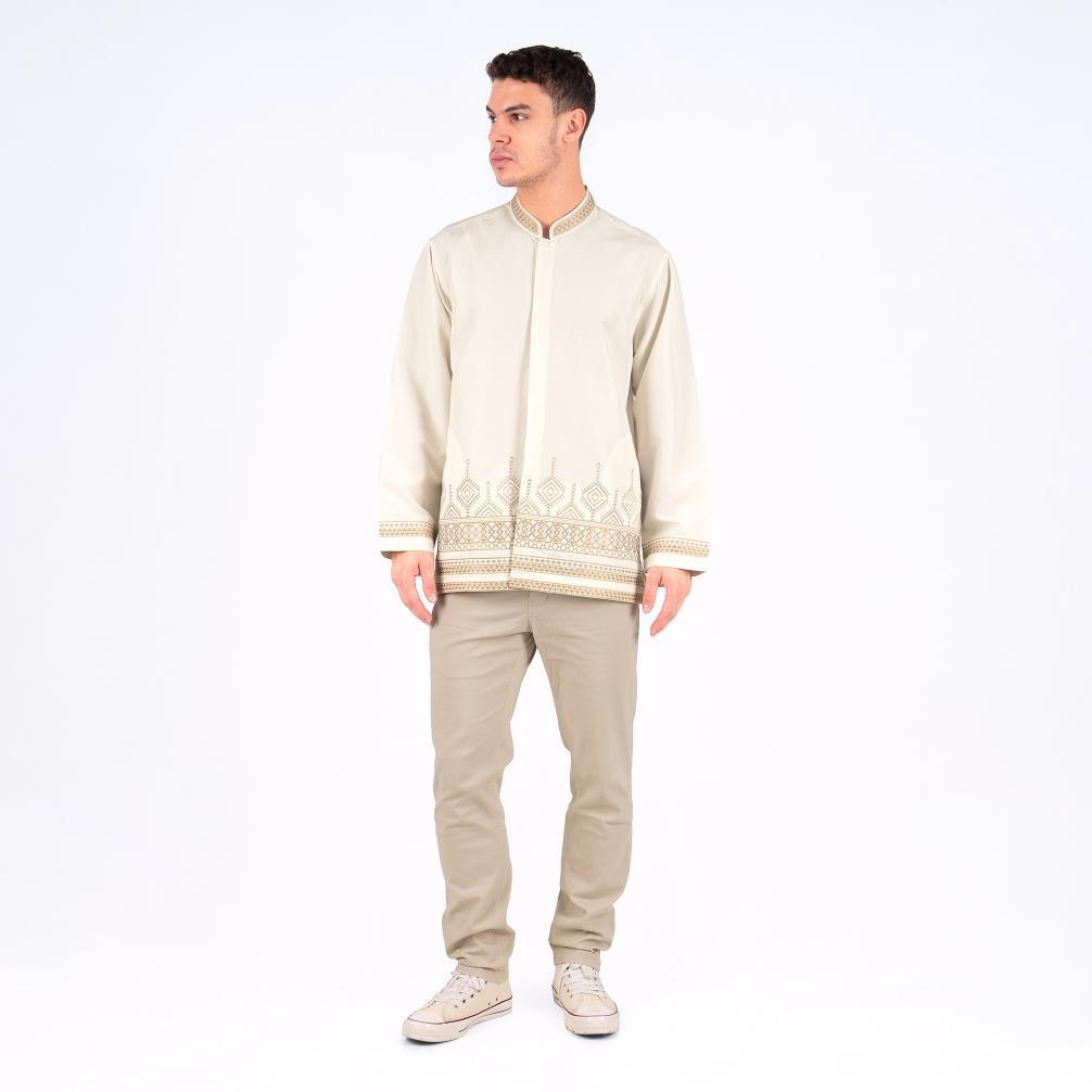 ORIGINAL BENHILL TAQWA KOKO BORDIR  PRIA PANJANG  CREAM 2725-79-80