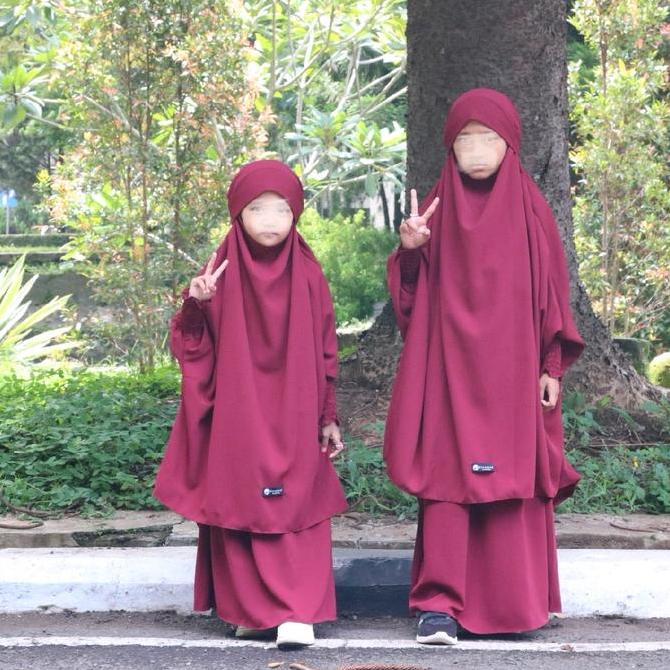 NEW FRENCH KHIMAR ANAK SET ROK JAITAN DAN KUALITAS BUTIK ORI
