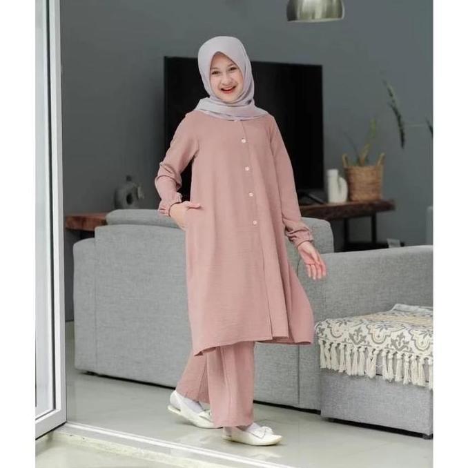NEW SET BAJU MUSLIM ANAK TANGGUNG USIA 7-16TAHUN SETELAN ANAK PEREMPUAN TERBARU REMAJA SYARI LEBARAN