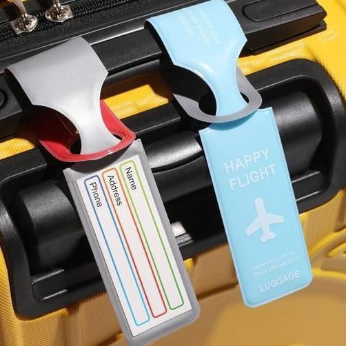 Tag Koper luggage tag nama tag plastik koper Print Bag Tag Tali Koper Aksesoris Tas Name Tag Luggage