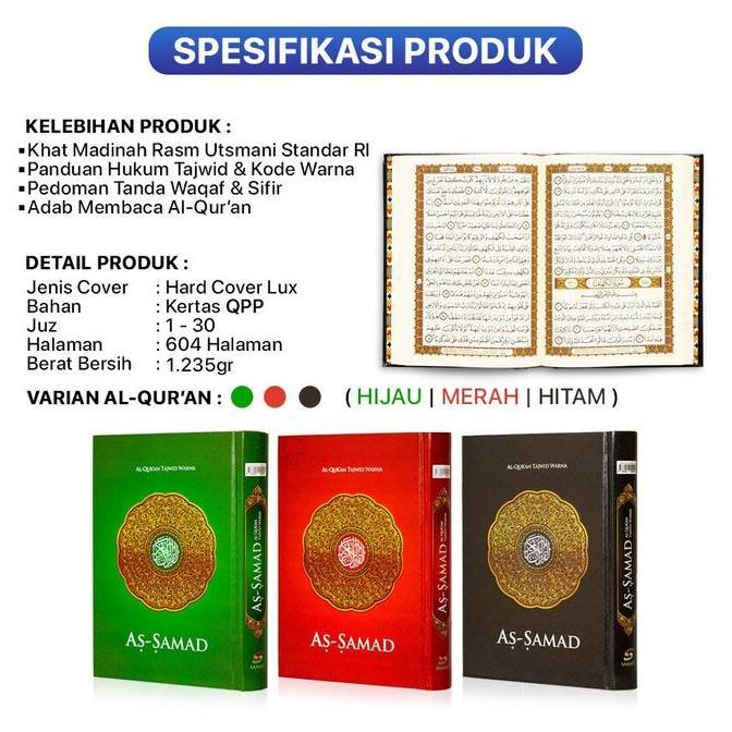 Al Quran As Samad Besar AlQuran Tajwid Warna Non Terjemah Ukuran A4