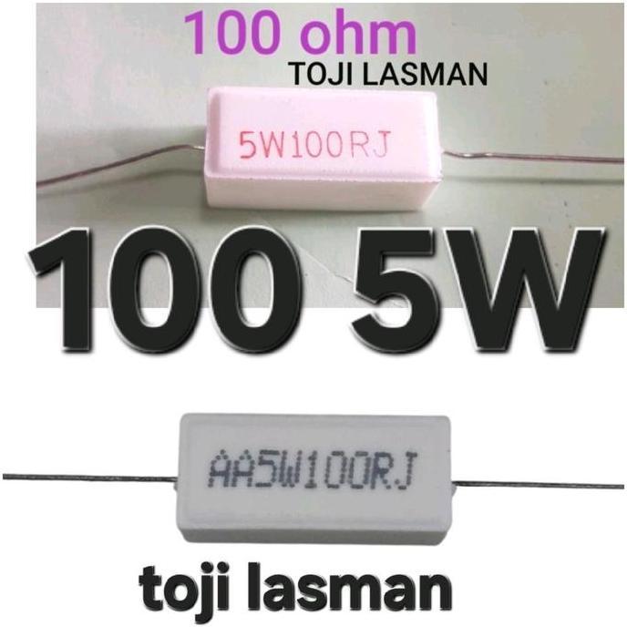 100 OHM 5W 5W100RJ RESISTOR 5WATT BALOK 5W 5 W WATT 100 OHM KAPUR TL999