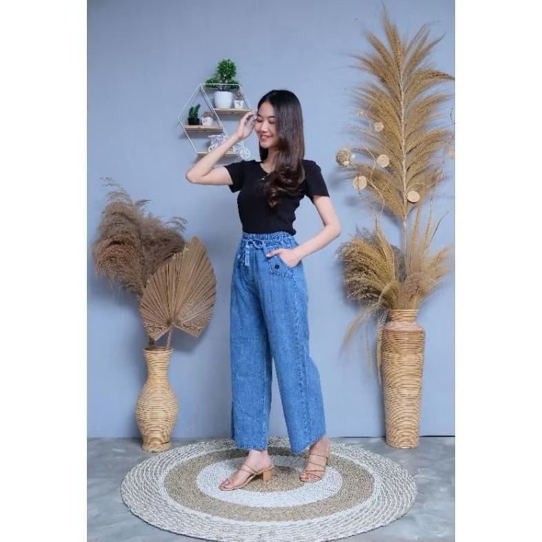 BEST DEALS LISSA JEANS KULOT LIPAT JUMBO CELANA JEANS WANITA KULOT