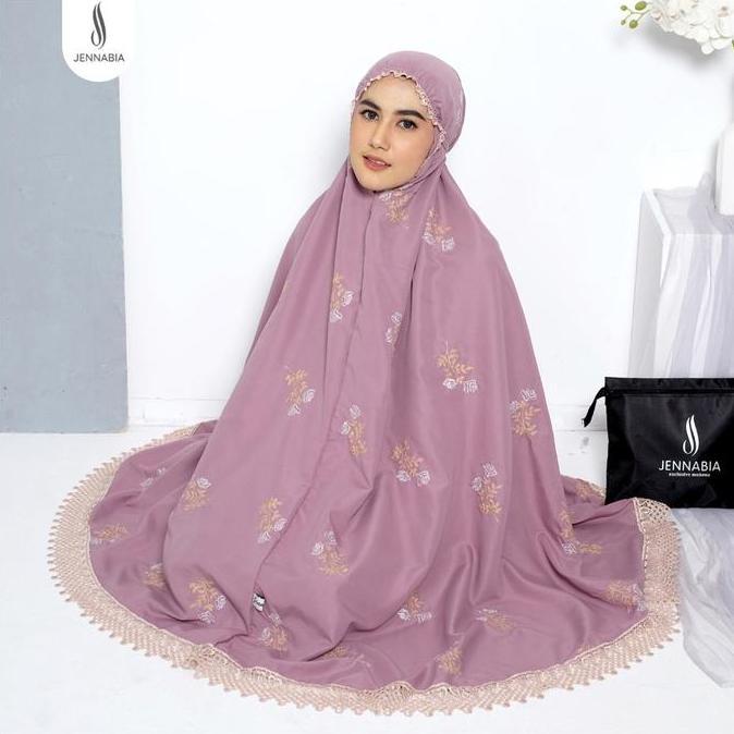 Mukena Dewasa Katun Bordir Kirania Premium Orinal Jennabia