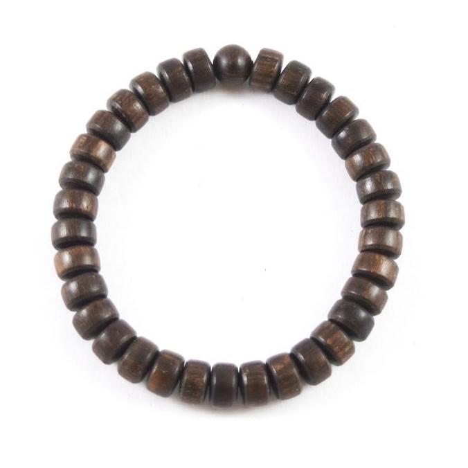 Indah Craft- Gelang tasbih kayu Kalimosodo model Silinder Tali Karet elastis Elegan