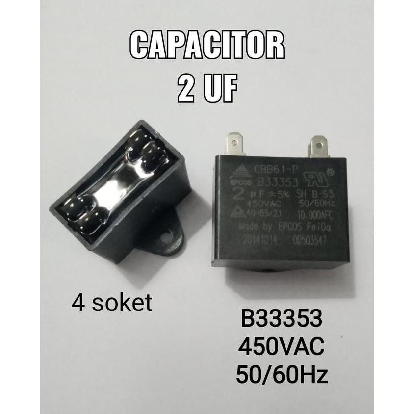KAPASITOR CAPASITOR FAN KIPAS AC PANASONIC ORIGINAL EPCOS 2UF 2MF RG27