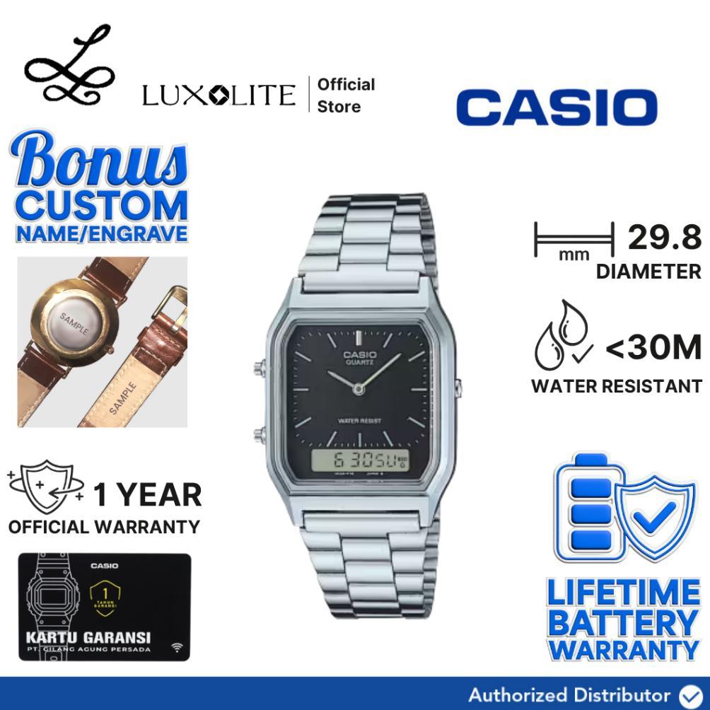 Ready Stock [Luxolite] Casio Jam Tangan Unisex Digital Analog Aq-230A-1Df Aq-230A-1D Stainless Steel