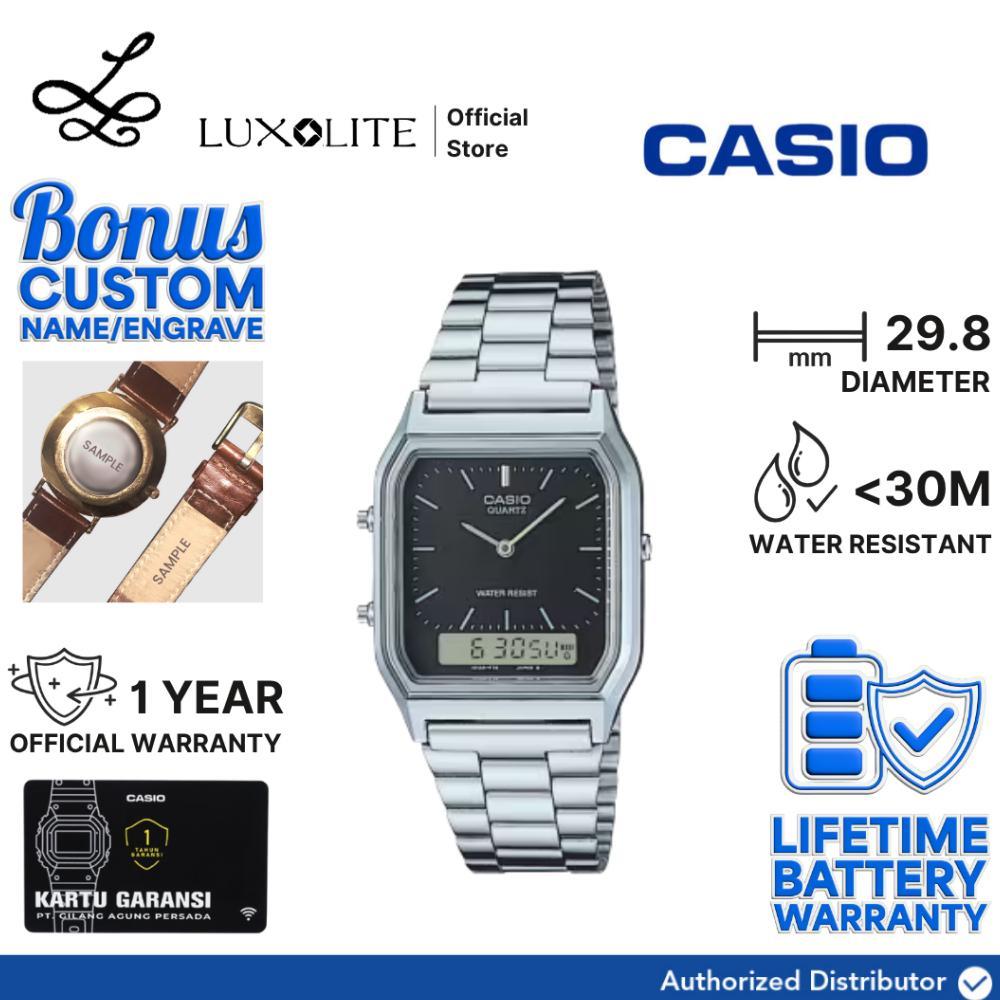 EXCLUSIVE [LUXOLITE] CASIO JAM TANGAN UNISEX DIGITAL ANALOG AQ-230A-1DF AQ-230A-1D STAINLESS STEEL S