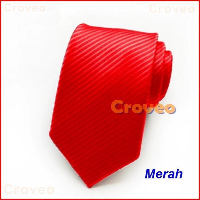 Dasi IMPORT Panjang Pria 3 Inch Hitam Dewasa Cowok Lebar Motif Garis Salur Formal Wisuda Ospek Setel