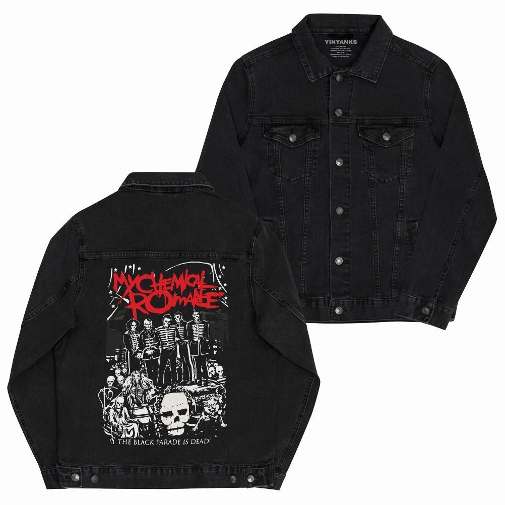 Cuci Gudang Yinyanks Jacket Denim My Chemical Romance Jacket Jeans Hitam