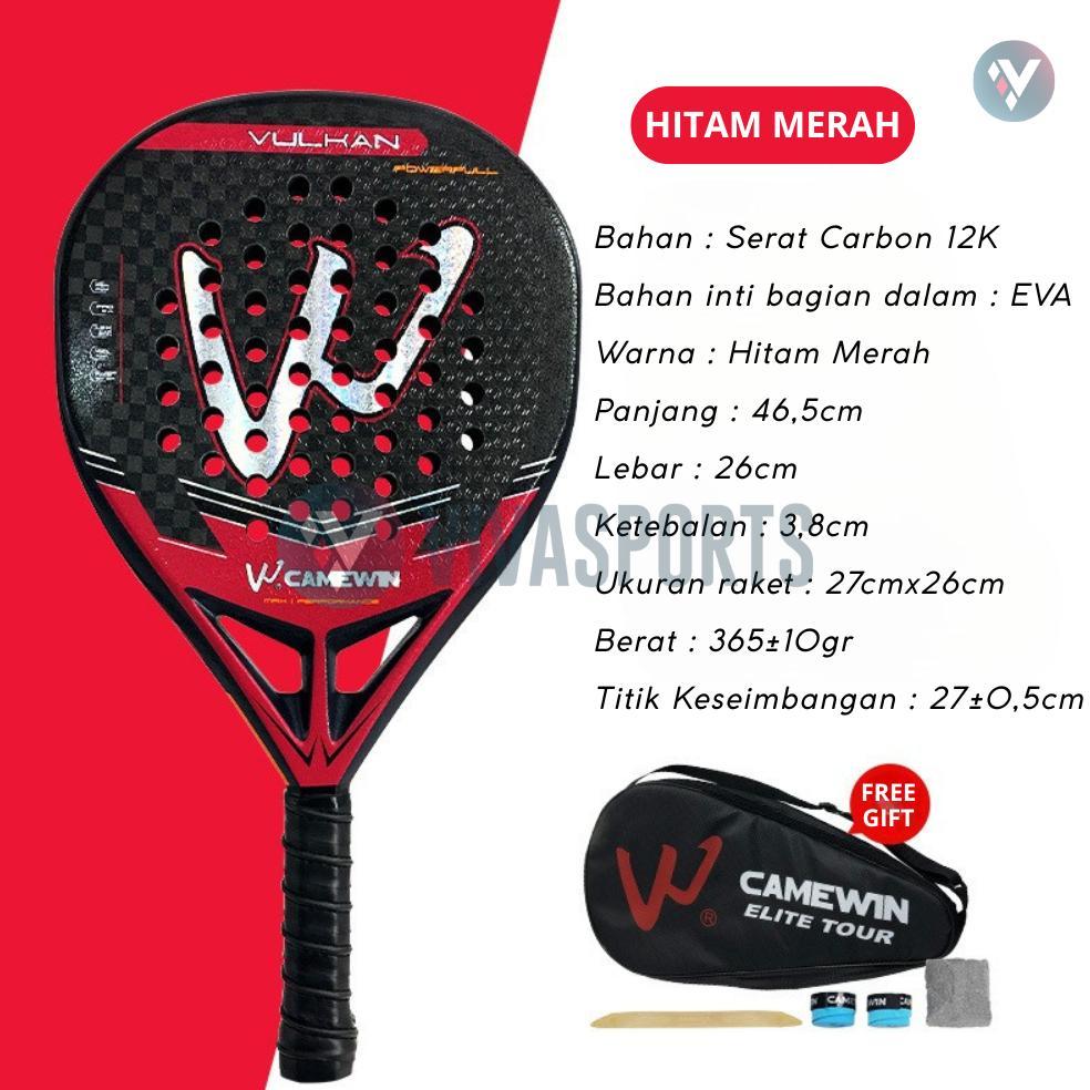 Best Deals Vivasports - Camewin 5025 Vulkan Raket Padel Carbon 12K / Padel Racket Camewin 5025 Origi