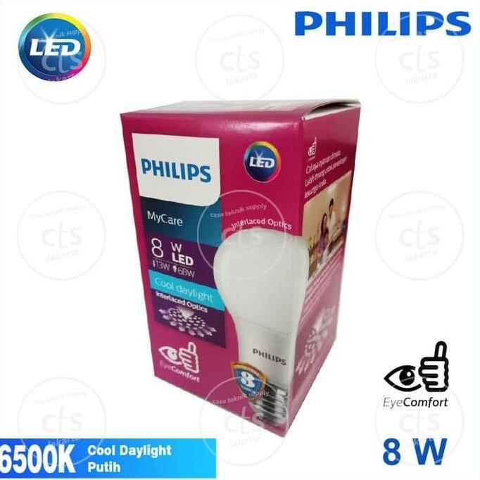 Ready Lampu LED philips 8watt bulb LED 8w putih Bohlam