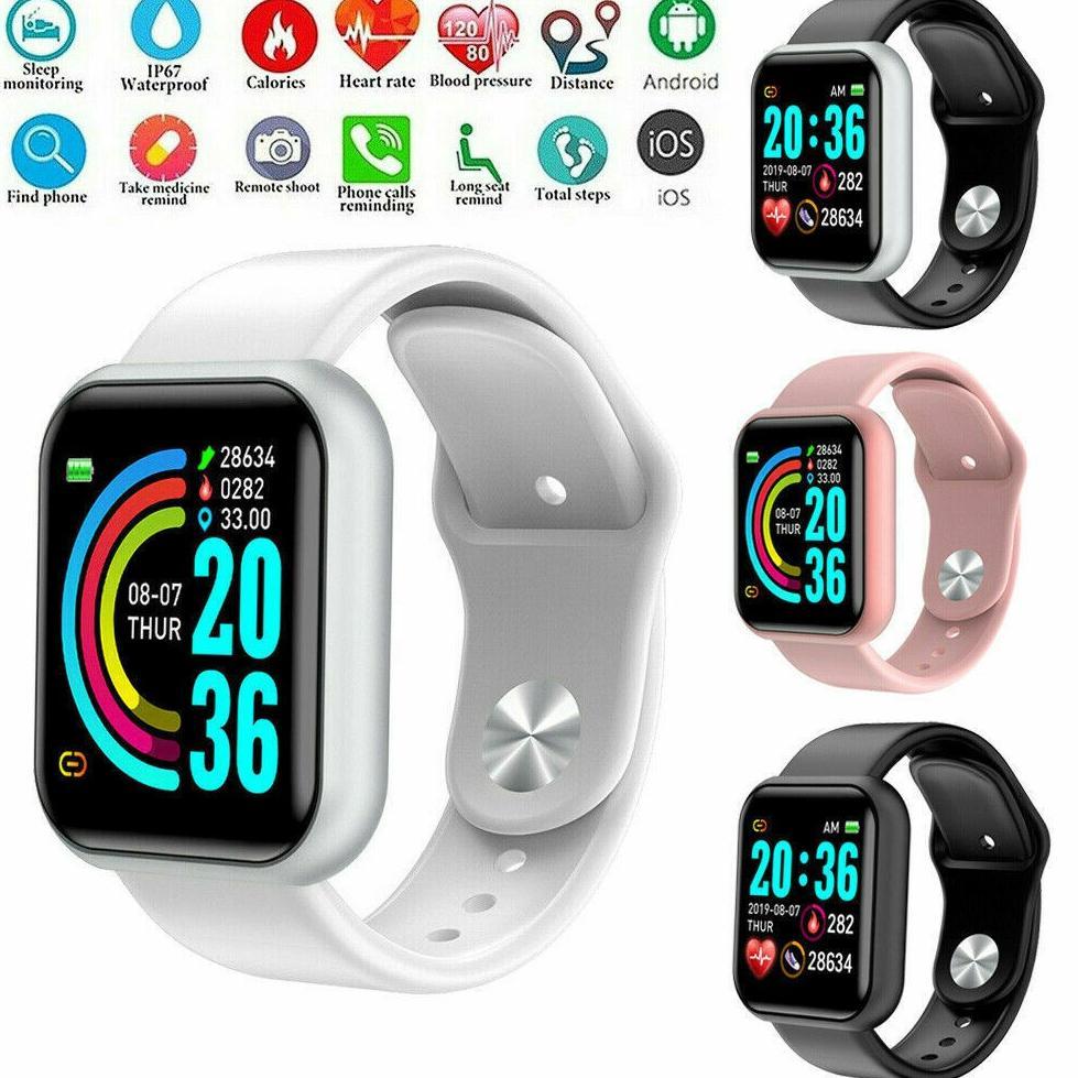 Official Smartwatch Y68 Sport Tahan Air Bluetooth Smartwatch Pelacak