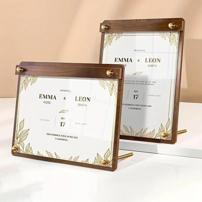 Menu Holder Kayu A4 Stand Menu Display Standing Menu Display Menu Tempat Menu Berdiri Untuk Cafe Rum