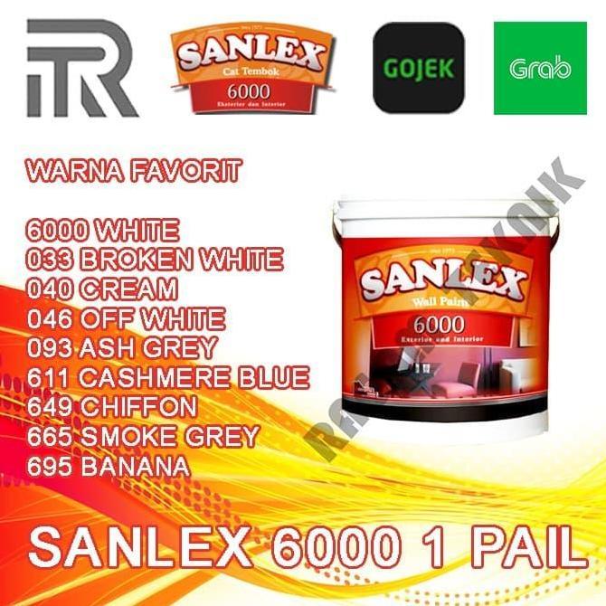 Cat Tembok Sanlex 6 25kg pail exterior interior
