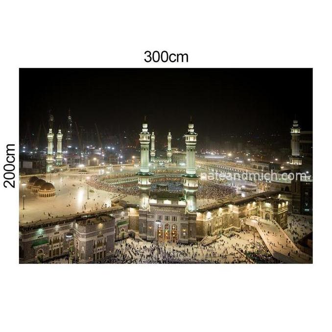 Wallpaper Custom 3D Mekah Kaabah Mecca 200cm x 300cm
