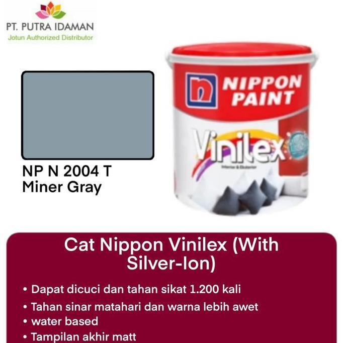 CAT INTERIOR NIPPON PAINT VINILEX 5KG - MINER GRAY N 2004T