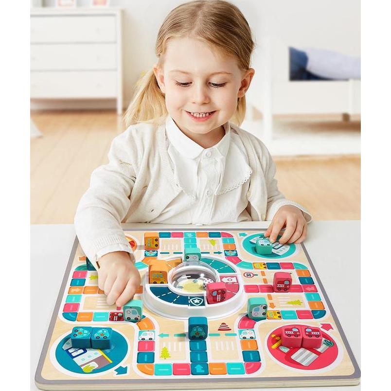 Topbright wooden Ludo chess games 4 / Mainan Ludo Kayu Board Games Lud Diskon