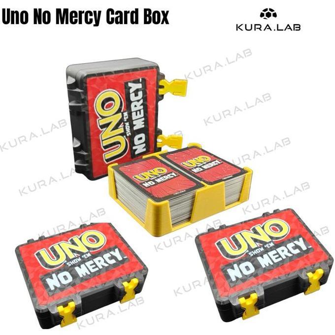 Uno No Mercy Card Box Tempat Kartu Uno No Mercy 3 Slot Custom Case Hard 3D Print- [KURA.LAB] Diskon