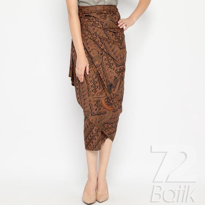ROK BATIK SPAN Skirt Lilit Kebaya Instan Modern Wanita Motif BEST SELLER 725099 Cap 72 - Rok Batik L