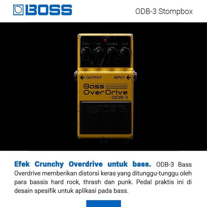 BOSS ODB-3 Bass Overdrive Pedal Efek Stompbox dengan Equalizer 2-band Garansi 1 Tahun Spesifik untuk