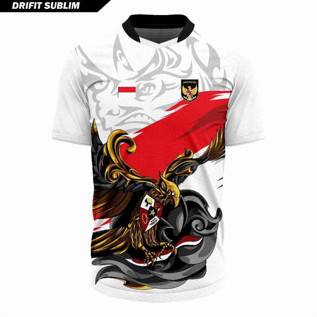 NEW JERSEY OLAHRAGA GARUDA MERAH PUTIH BAJU FUTSAL KAOS VOLI ATASAN BADMINTON RUNNING