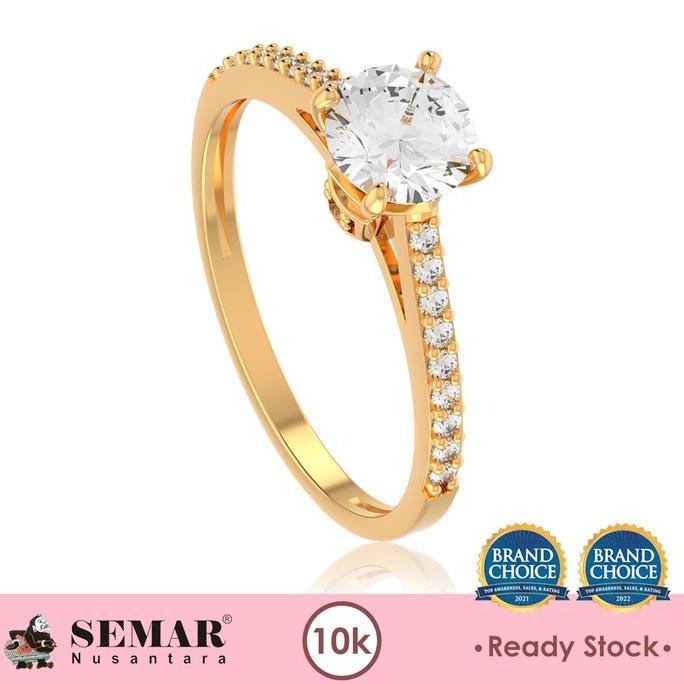 pakjajang_toys - cincin emas list ring solitaire batu putih 10k semar nusantara