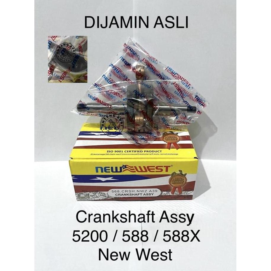 Crankshaft 5200 New West 568 588 588X As Kruk Chainsaw Gergaji Mesin Senso 20 22 24 inch