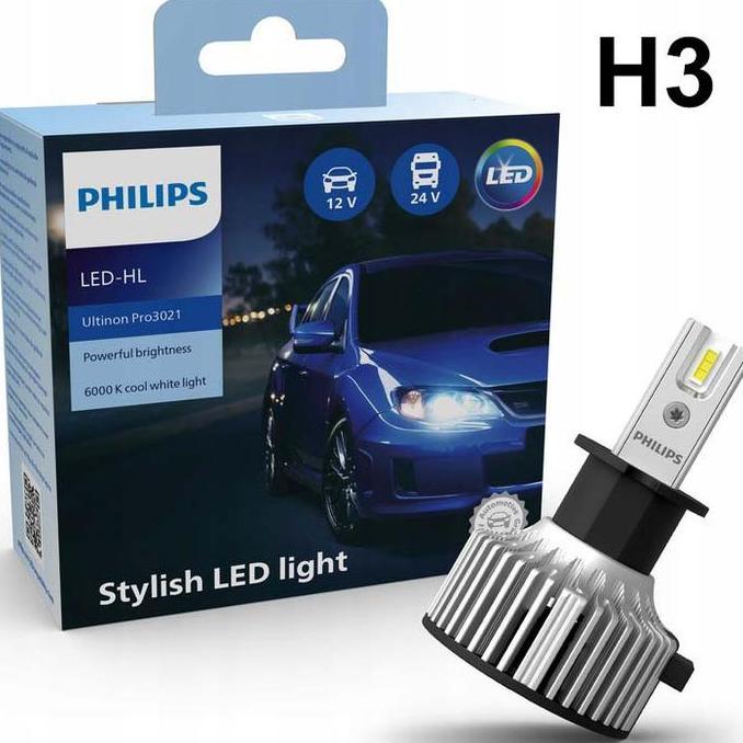 LAMPU LED Mobil H3 PHILIPS ULTINON PRO3021 Bohlam Headlamp Lampu Besar