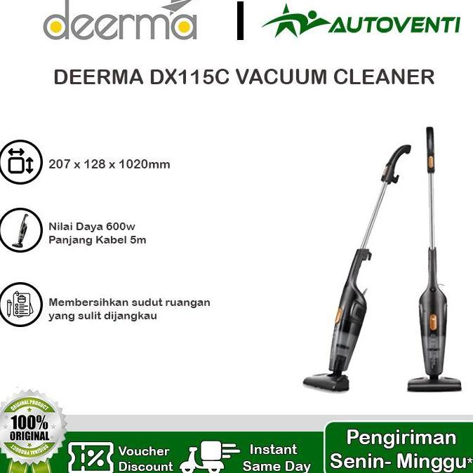 Deerma DX115C Vacuum Cleaner 2in1 Penghisap Debu Lantai Rumah Kamar