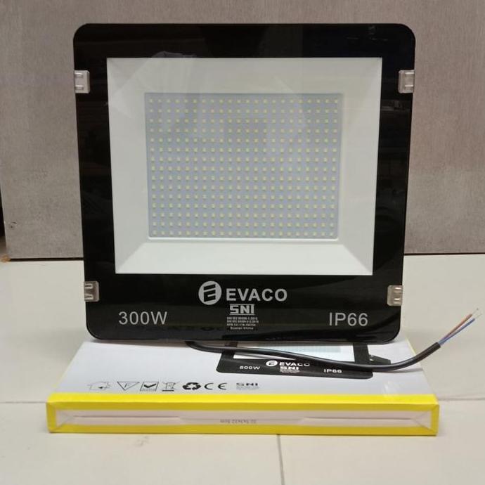 KAP LAMPU SOROT LED 300W 500W 1000W / LED FLOODLIGHT / LAMPU TEMBAK LED EVACO 200 WATT 500 WATT Puti