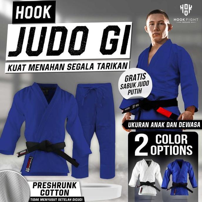 Judo Gi Kimono Judogi Uniform 450gsm Doubleweave Cotton Hook Classic Blue