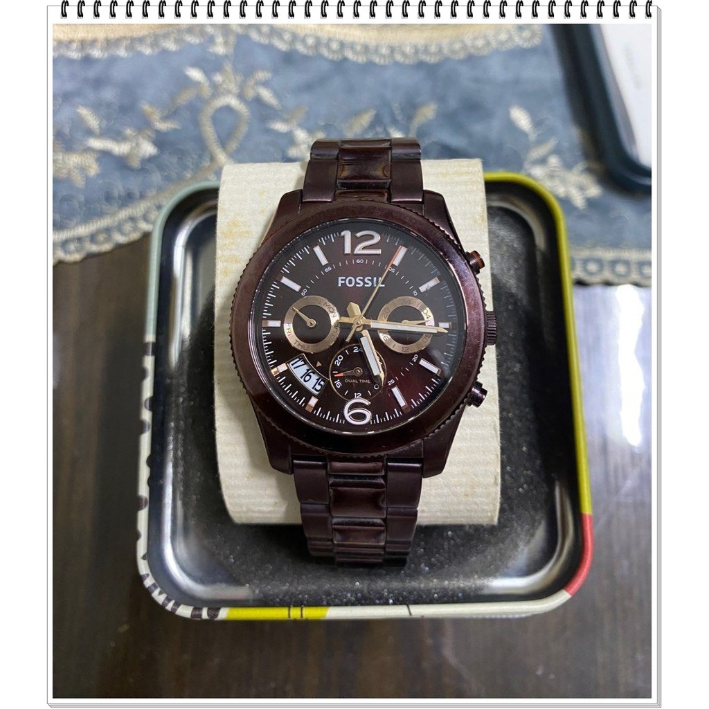 Fossil Perfect Boyfriend navy dial stainless steel quartz watch ES4093 ES4110