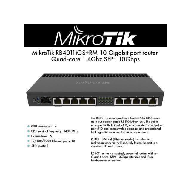 MIKROTIK ROUTERBOARD RB4011IGS+RM ORIGINAL DAN TERPERCAYA