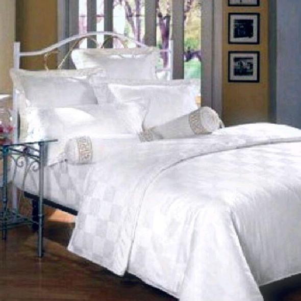 NEW KAIN SPREI KATUN KINGKOIL KATUN SALUR- GARIS-KOTAK-POLOS PUTIH HOTEL ORI