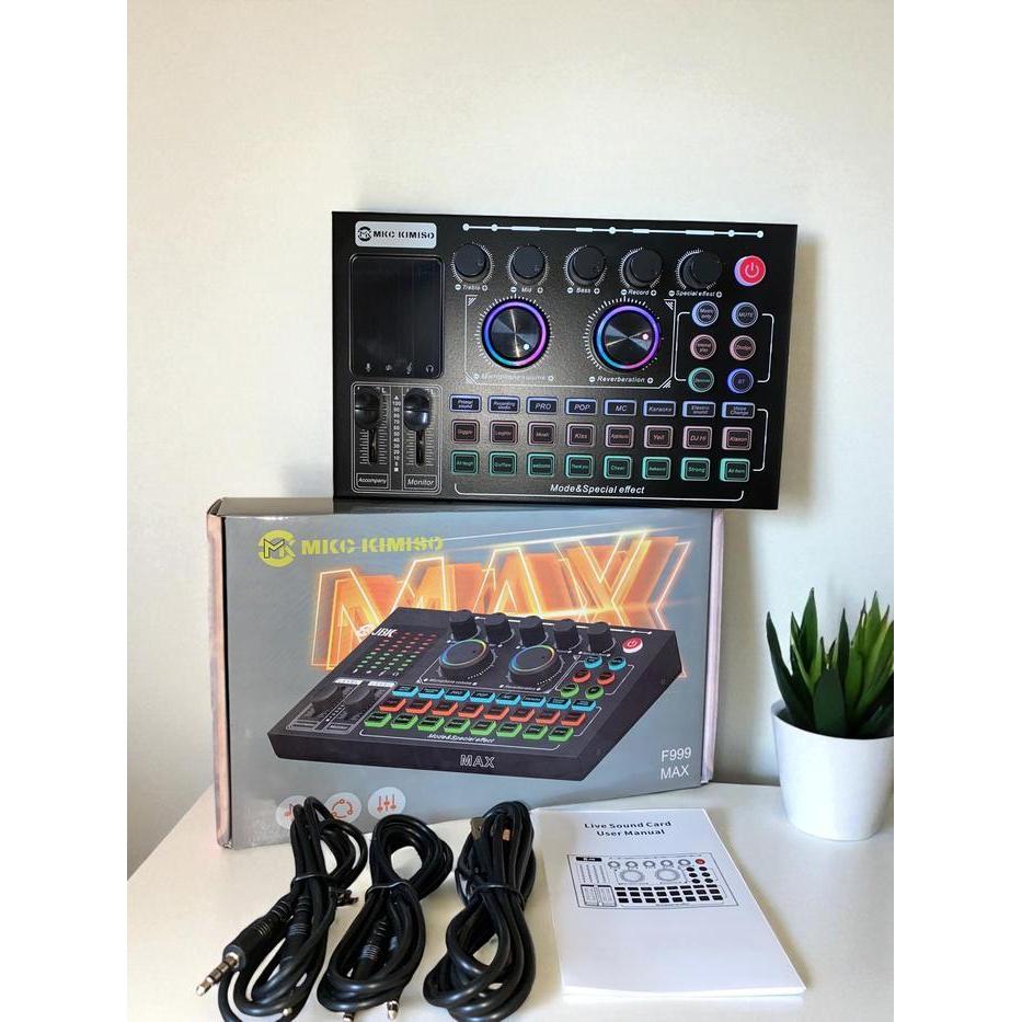 MKC KIMISO MIXER F999 MAX SOUND CARD BLUETOOTH LIVE SOUNDCARD MIXER F999 MAX SOUNDCARD AUDIO LIVE MI
