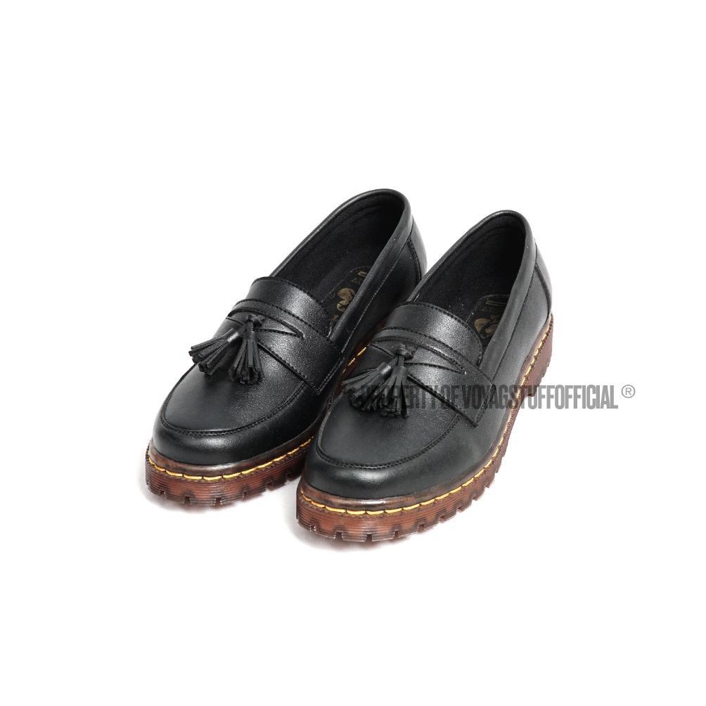 Terbaru Voyagstuffofficial - Penny Loafers Vava V1  Black Kulit Wanita