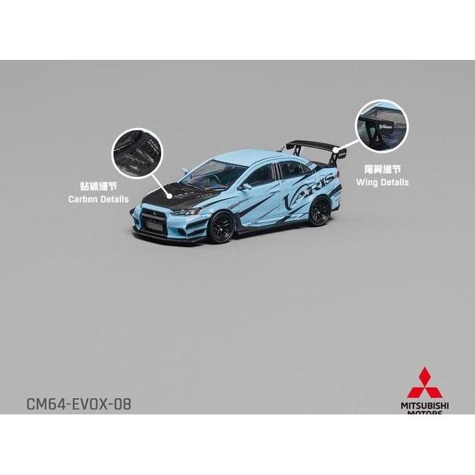 CM Model CM64-EVOX-08 Mitsubishi Lancer Evo X Varis Blue - CM64-Absolut-03 Koenigsegg Jesko Absolut 