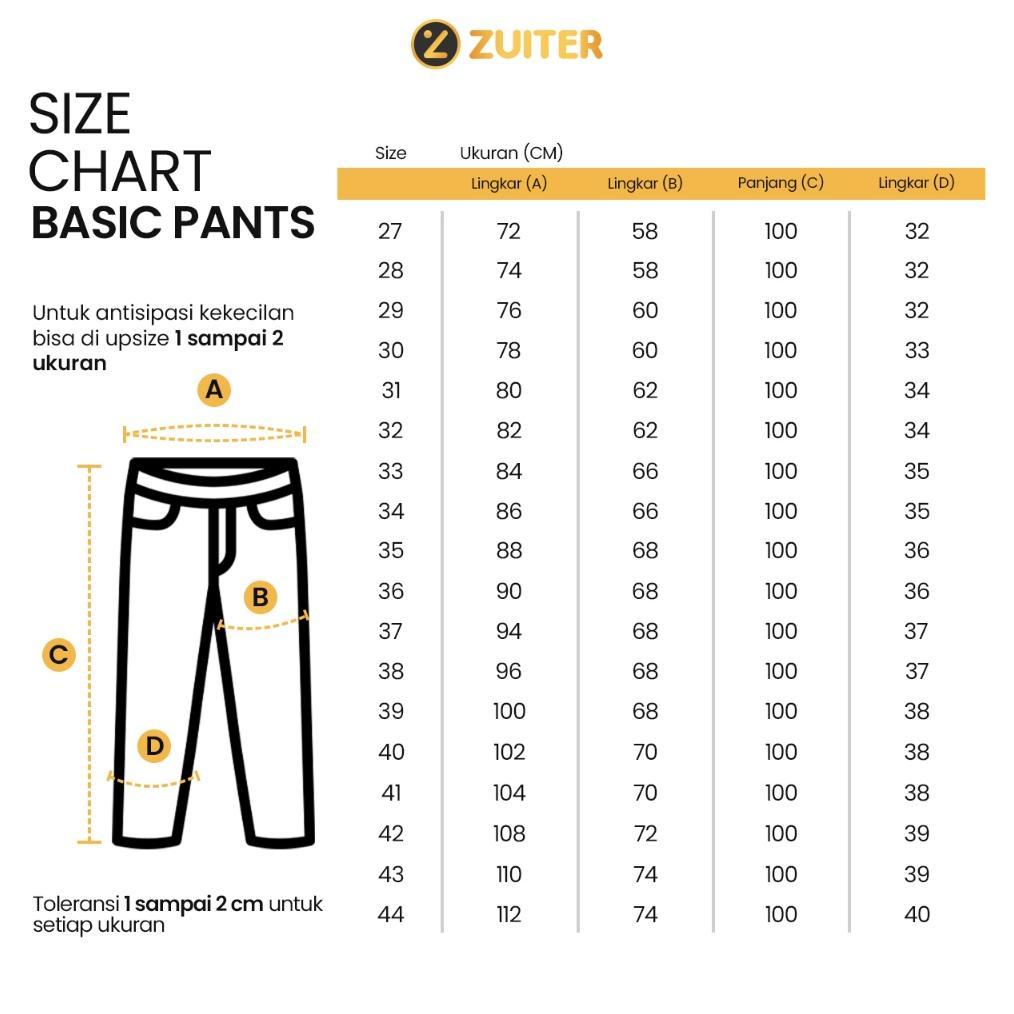 ZUITER - Basic Pants | Celana bahan slimfit formal kerja kantor dasar pria
