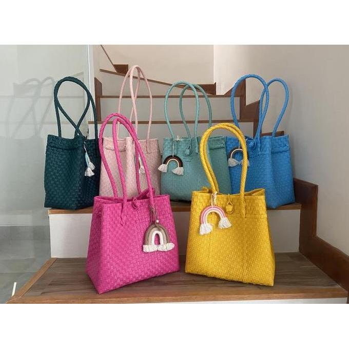 DISKON SPECIAL  (FREE PELANGI) Tas jali size M Polos / bag jali Anyaman Plastik DISKON SPECIAL 
