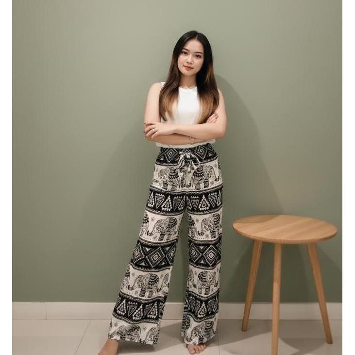 DISKON [PROMO!] Celana Kulot Pria dan Wanita Rayon motif Gajah ( Celana mihu mihu ) Panjang Dewasa K