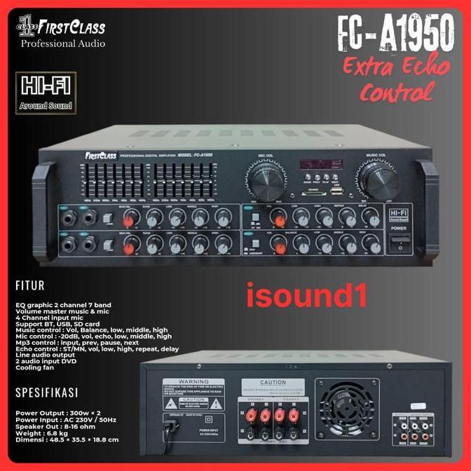 NEW POWER AMPLIFIER FIRSTCLASS FC-A1950 MIXER AMPLI FC A1950 BLUETOOTH USB ORIGINAL